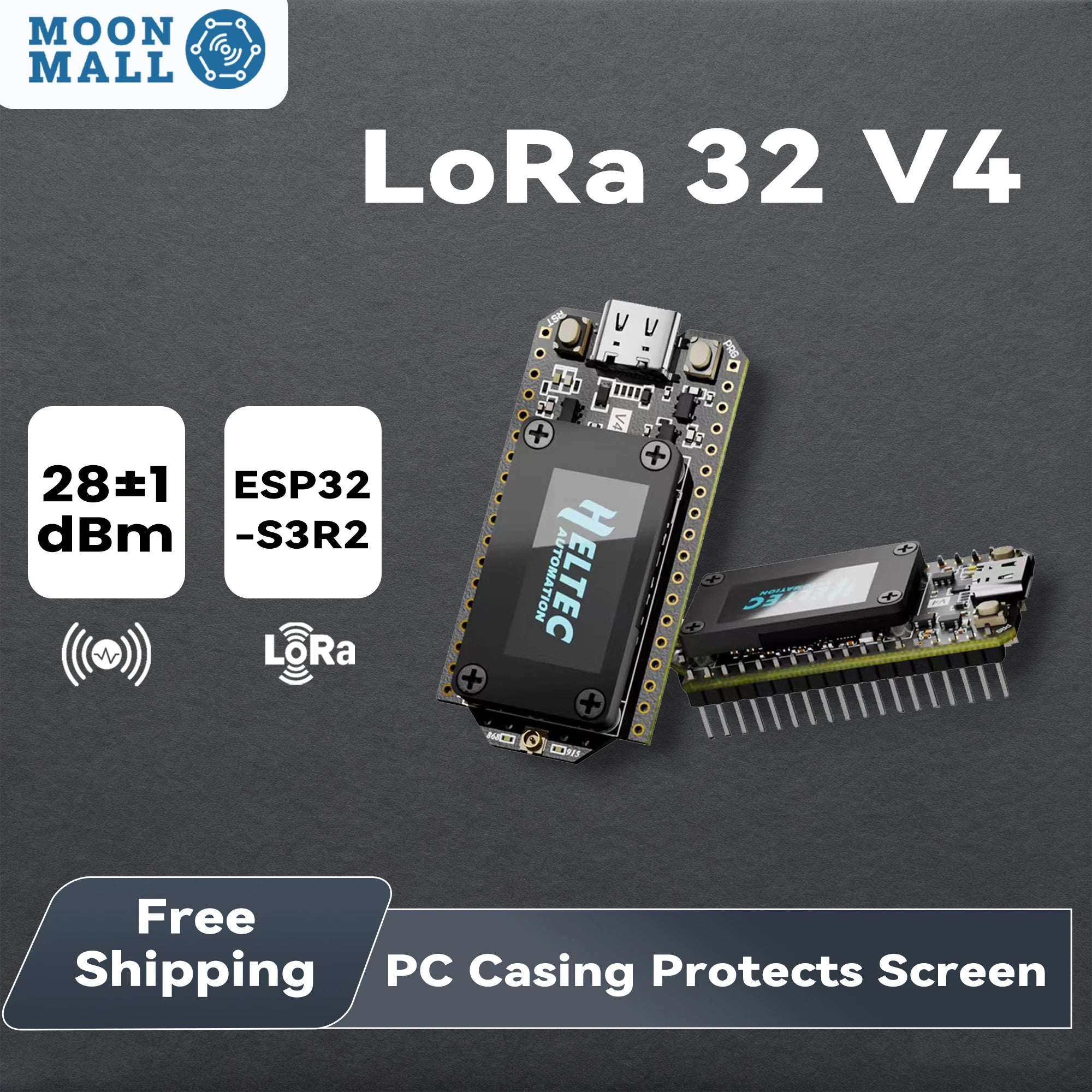 Heltec Wifi Lora 32 V4 Dev-Board with OLED Display 28Dbm High Power ESP32-S3 SX1262 Chip for Meshtastic Iot Devices Arduino 2Pcs