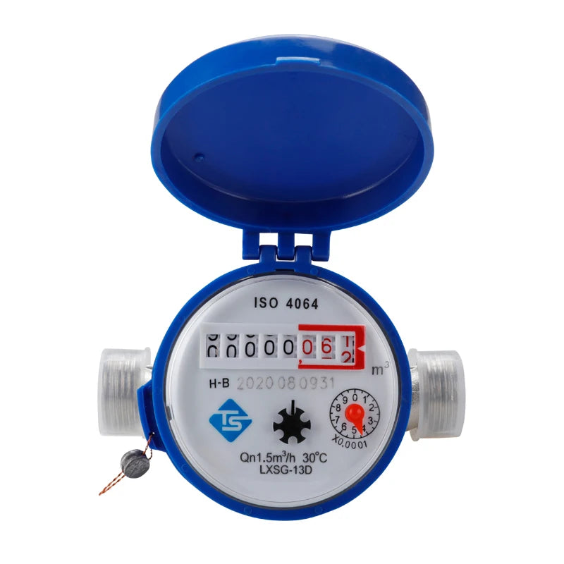 Home Smart Water Flow Meter Anti-Rust Copper Joints Digital Dispaly Pricision Mechanical Rotary Wing Cold Water Flow Monitor