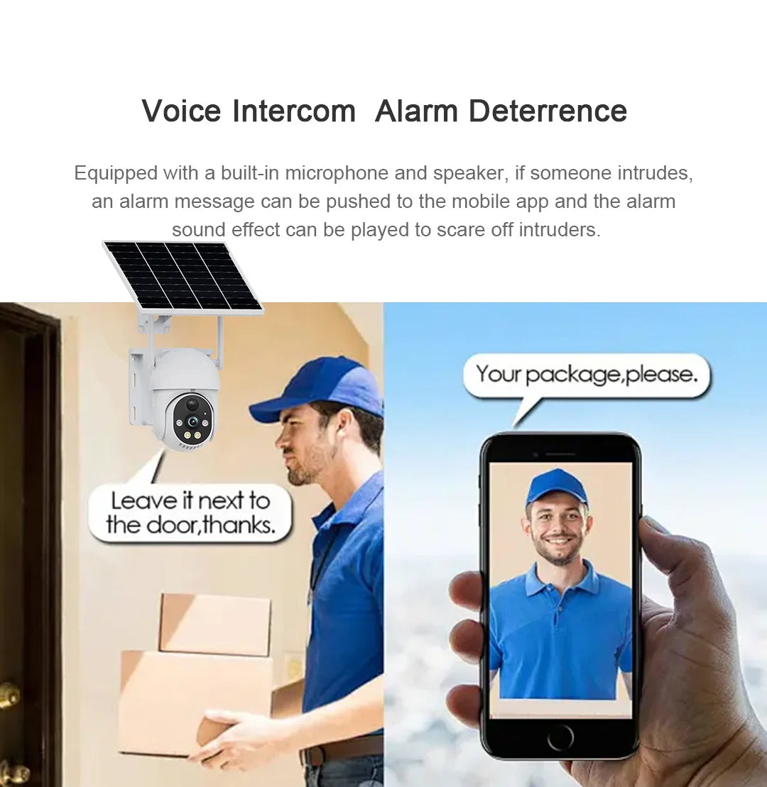 XIAOVV 4G WIFI 6MP Surveillance Smart Security Camera Solar Charging IP65 Waterproof Human Tracking Full Color Night Vision