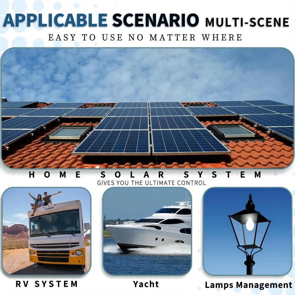 Solar Panel Charge Controller 12V 24V MPPT PWM 10A 20A 30A Automotive Battery Charger Regulator USB Output 5V Max PV 50V DC