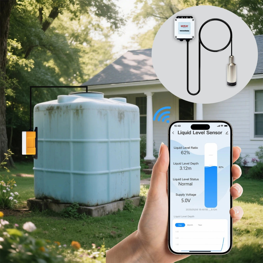 Moray ME202W 5M Tuya App Smart Home High Accuracy Underwater WIFI Remote Water Wireless Liquid Water Tank Level Sensor