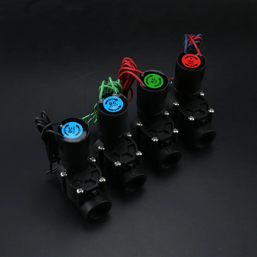 DN15 DN20 DN25 1/2" 3/4" 1" Normally Closed Solenoid Valve AC220V DC12V Nylon Valve for Farm Garden Landscape Irrigation