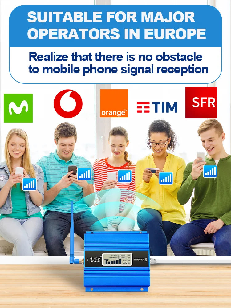 2G 3G 4G Cellular Amplifier GSM 900 LTE 1800 WCDMA 2100Mhz CDMA 850 B5 Data Cellphone Booster Kit Antenna Repeater