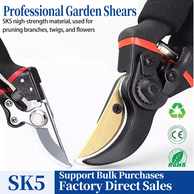 SK5 Steel Garden Hand Pruner Orchard Shears Durable Tree Trimming Tool for Pruning Fruit Trees - Garden Cutting Tools