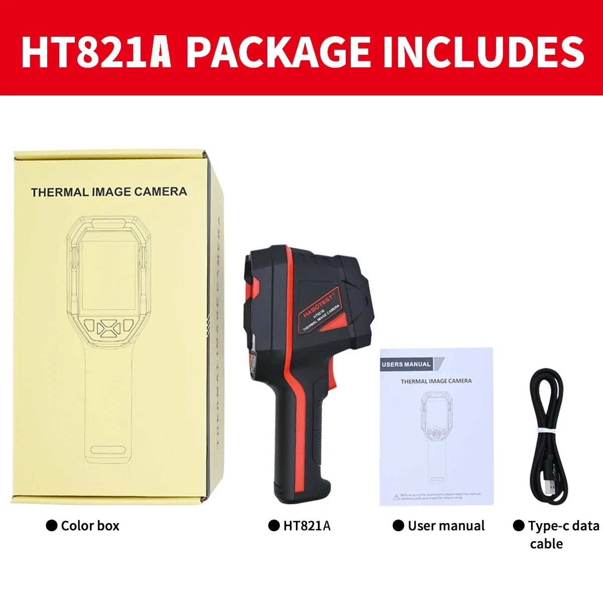 HT821A Rechargeable Thermal Imaging Camera -20 ℃~550 ℃ Waterproof, Dustproof, and anti Drop Handheld Thermal Imaging