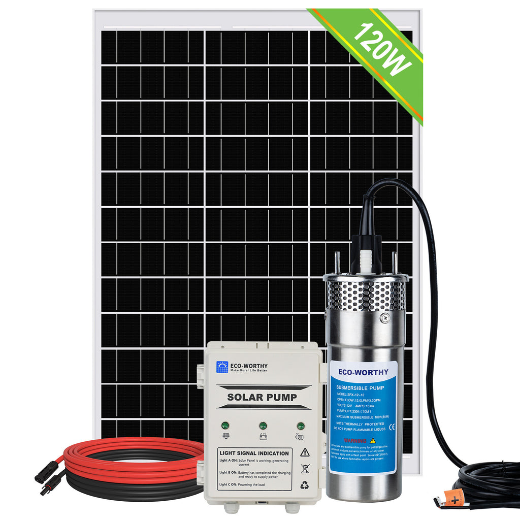 Kit Bomba De Agua Solar 12V Panel Solar Para Granja/Jardín Riego/Drenaje