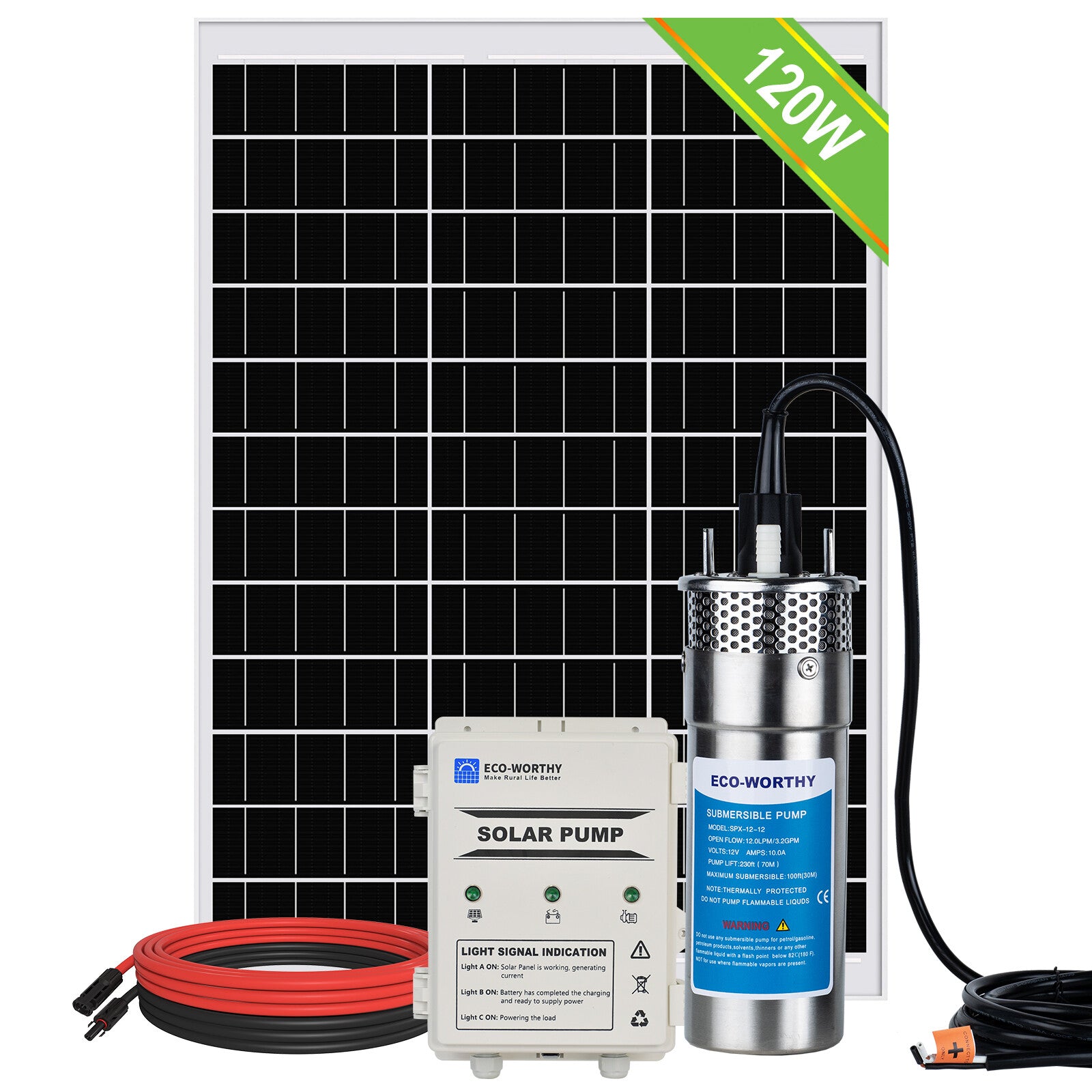 Kit Bomba De Agua Solar 12V Panel Solar Para Granja/Jardín Riego/Drenaje