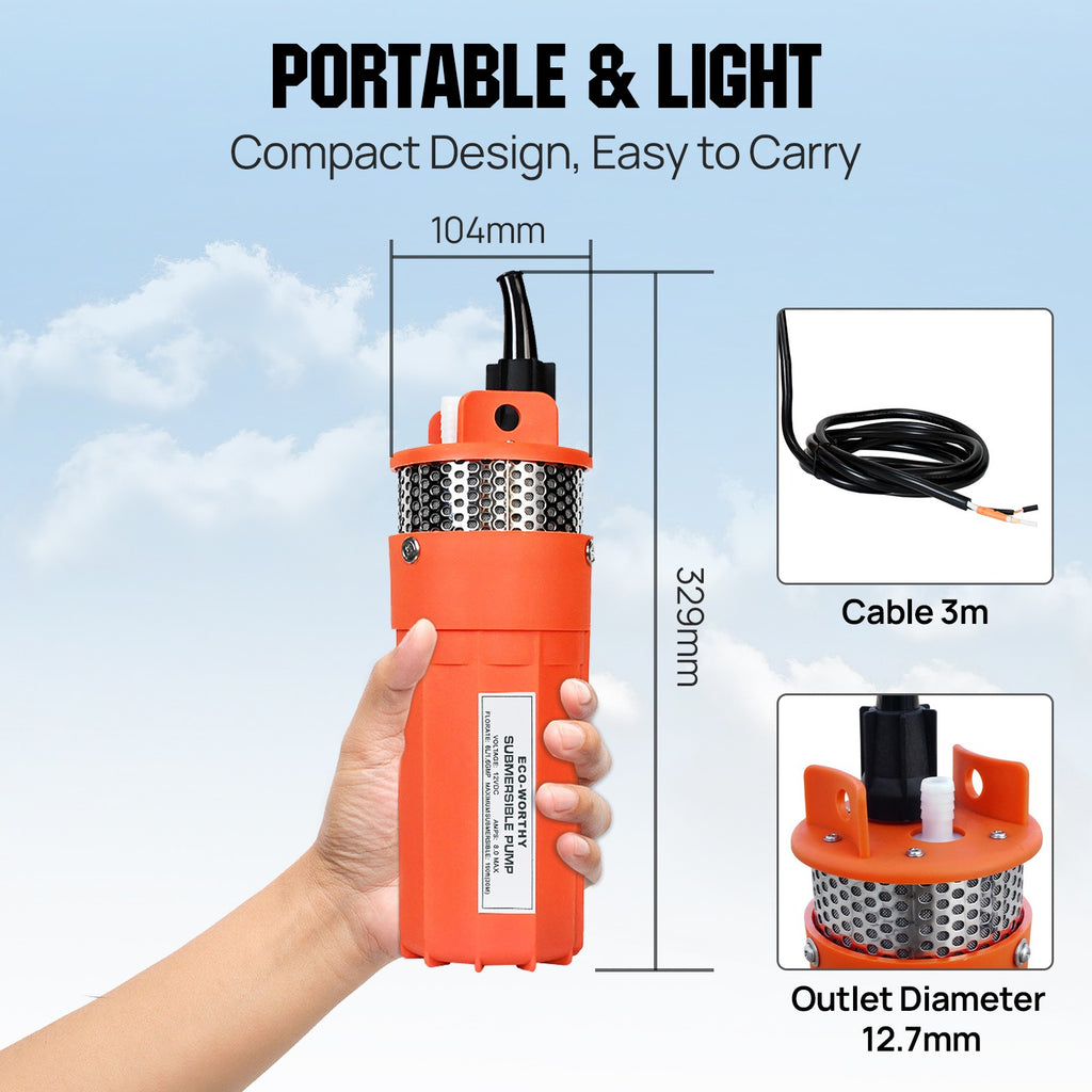 Kit Bomba De Agua Solar 12V Panel Solar Para Granja/Jardín Riego/Drenaje