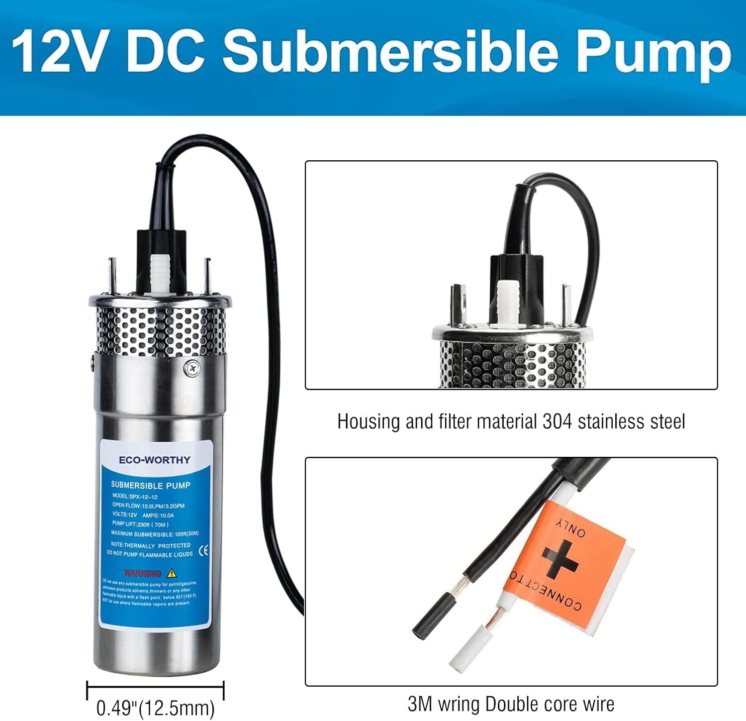 Kit Bomba De Agua Solar 12V Panel Solar Para Granja/Jardín Riego/Drenaje