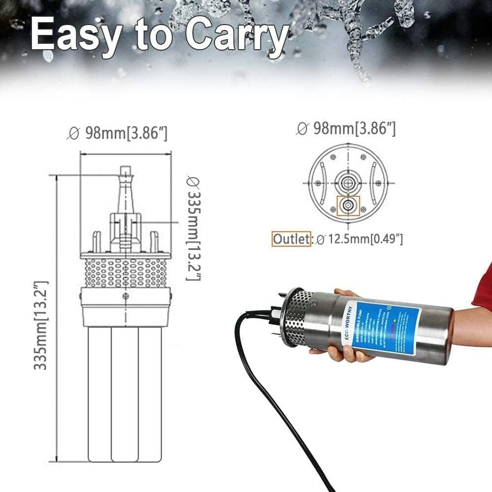 Kit Bomba De Agua Solar 12V Panel Solar Para Granja/Jardín Riego/Drenaje