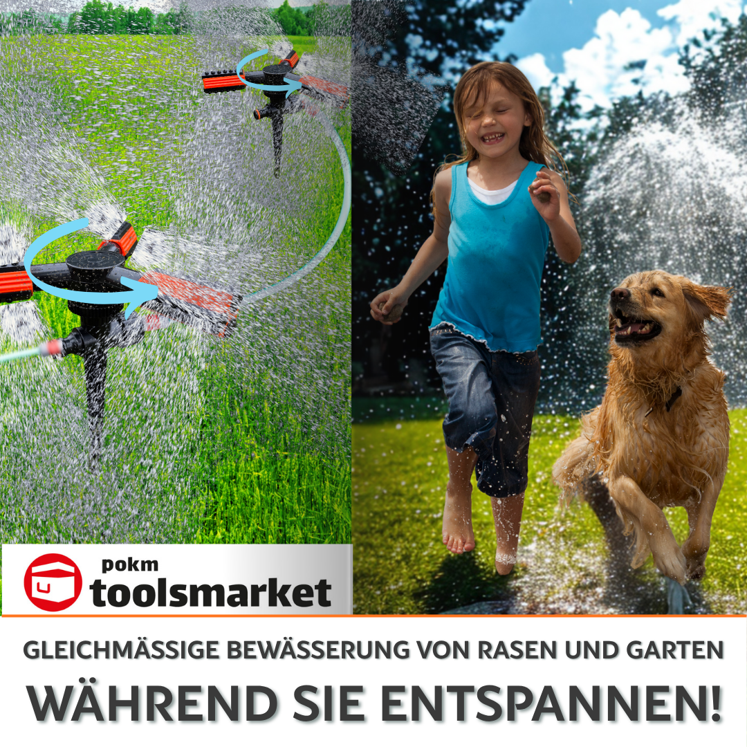 Aspersor TRIO 3 Brazo 360° Aspersor 95 M² Para Riego De Césped