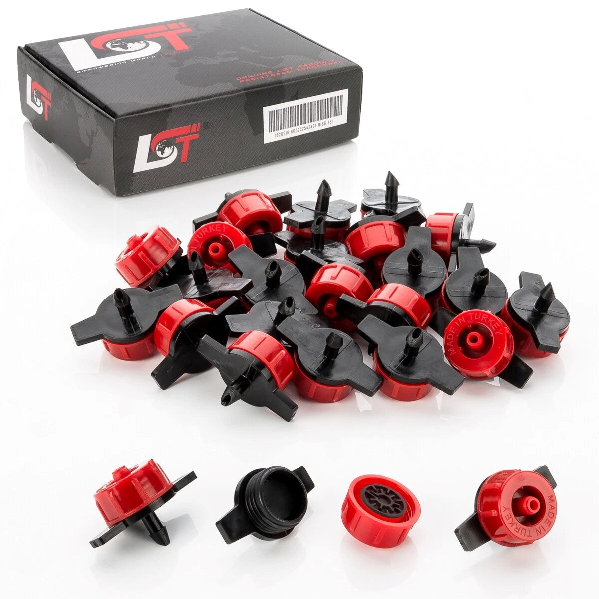 25X Micro Dripper Mini Goteador Jardín Riego Regulado De Presión Rojo 4L/H