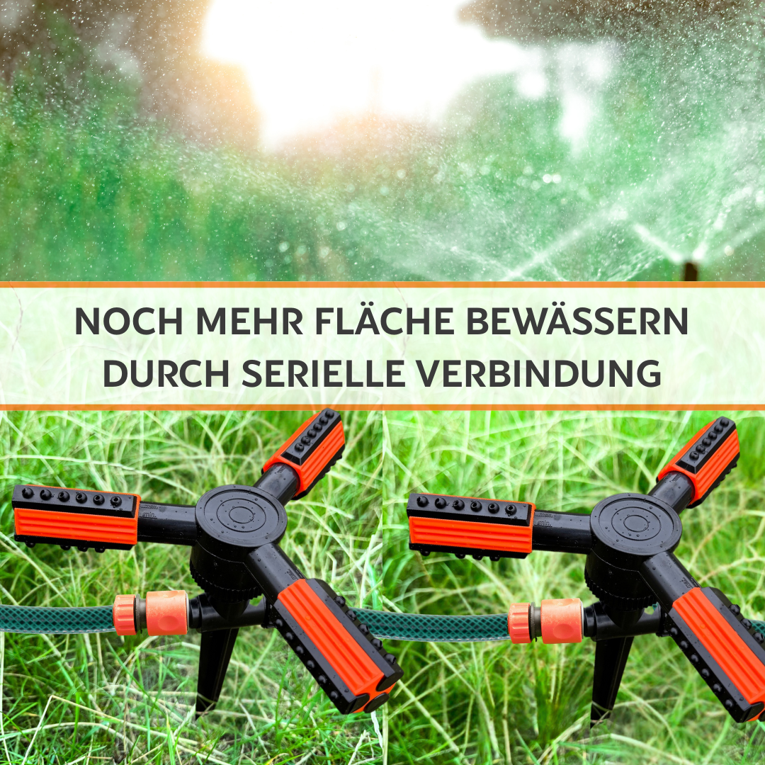 Aspersor TRIO 3 Brazo 360° Aspersor 95 M² Para Riego De Césped