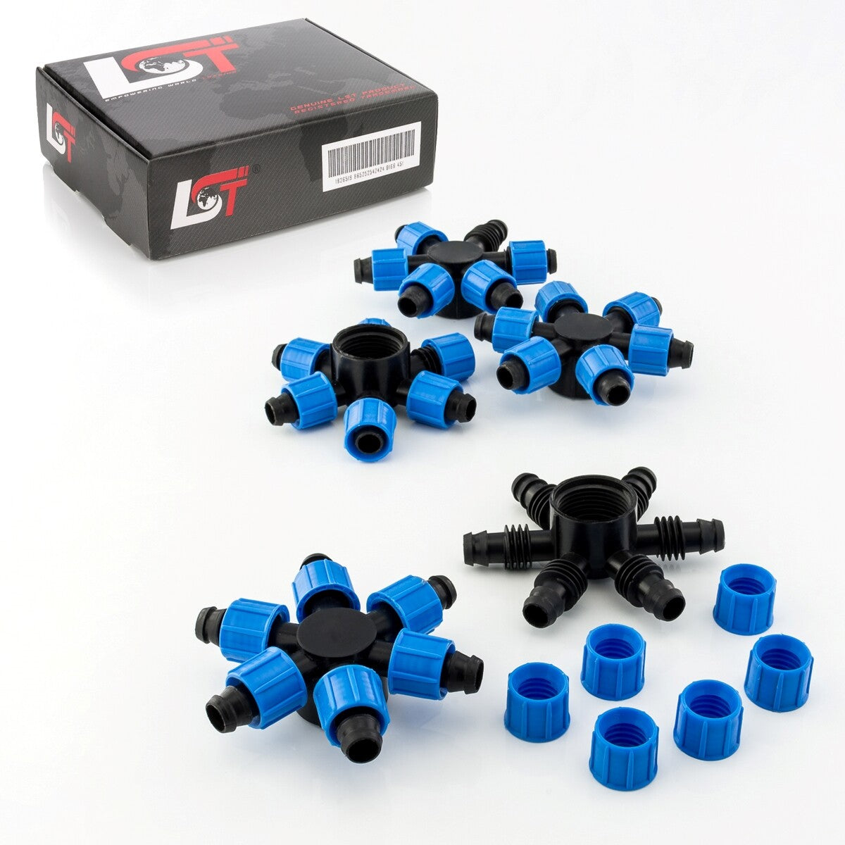 5X 6-Wege Distribuidor Manguera Pe-Verschraubu